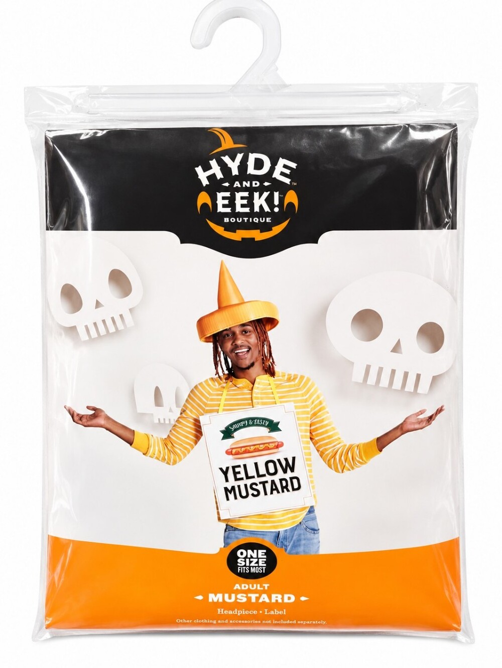 Hyde & EEK Adult Yellow Mustard Halloween Costume One Size NIP Food Fun